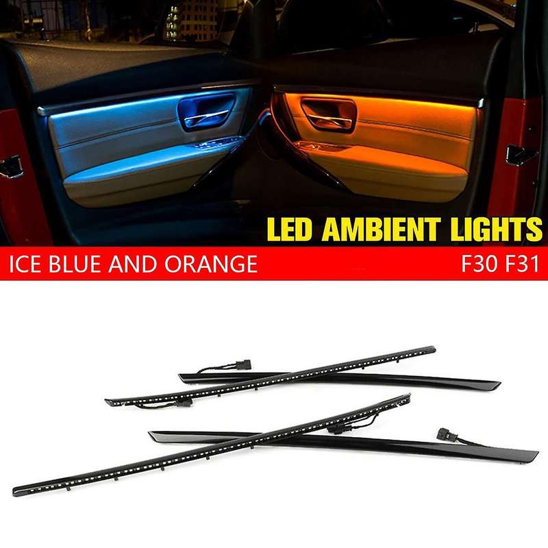 Carbon Fiber Dashboard Cover Trim AC Panel LED Ambient Light Interior Door Ambient Light Strip for 3