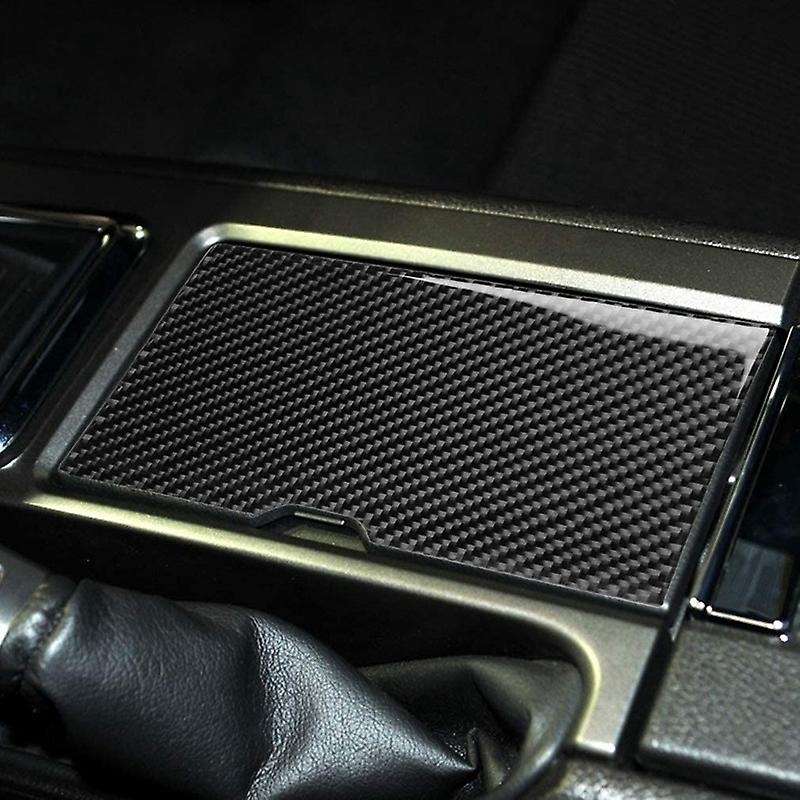 Carbon Fiber Cup Storage Panel,Interior Parts Decoration Trim Sticker Compatible for 2009-2013