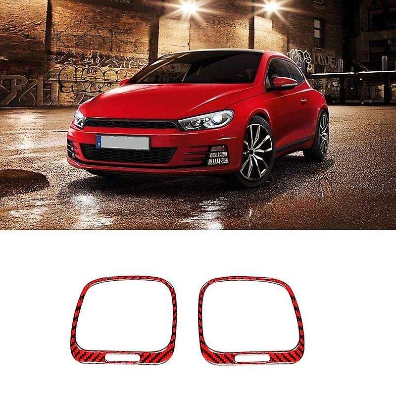Carbon Fiber Dash Side Cover Panel Trim for 2009 2010 2011 2012 2013 2014 2015 2016 (Red)