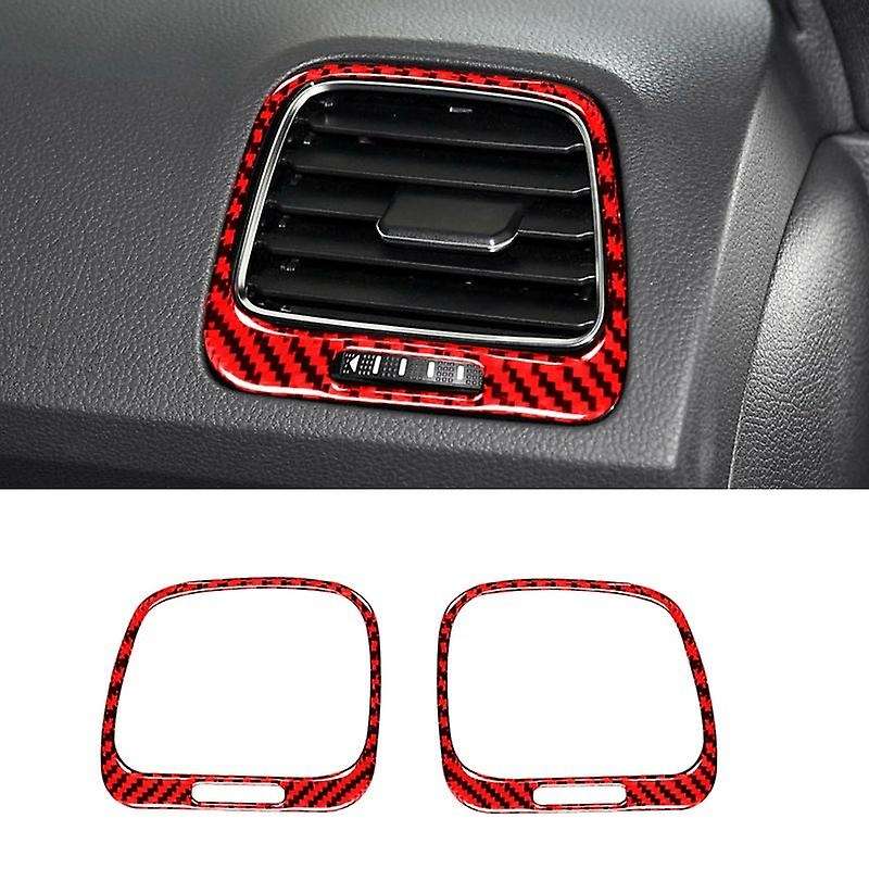 Carbon Fiber Dash Side Cover Panel Trim for 2009 2010 2011 2012 2013 2014 2015 2016 (Red)