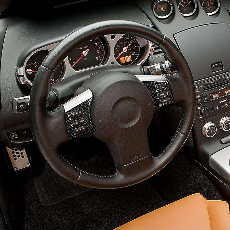 Carbon Fiber Decorative Car Steering Wheel Button Frame Modification Sticker for 350Z Z33 2006-2009