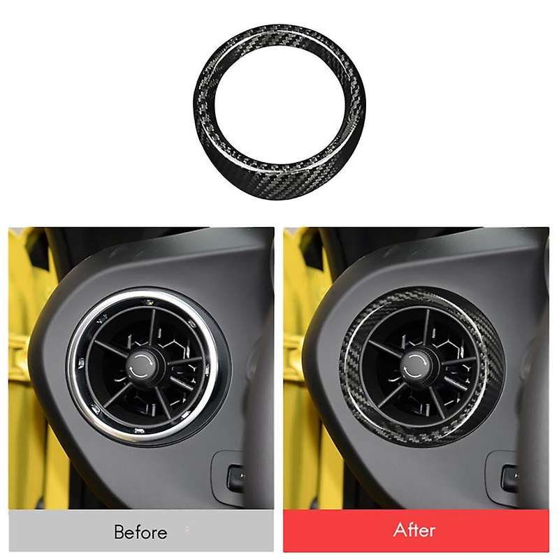 Carbon Fiber Dashboard Side Air Outlets Vent Cover Trim for 2016-2021 Interior Mouldings Stickers