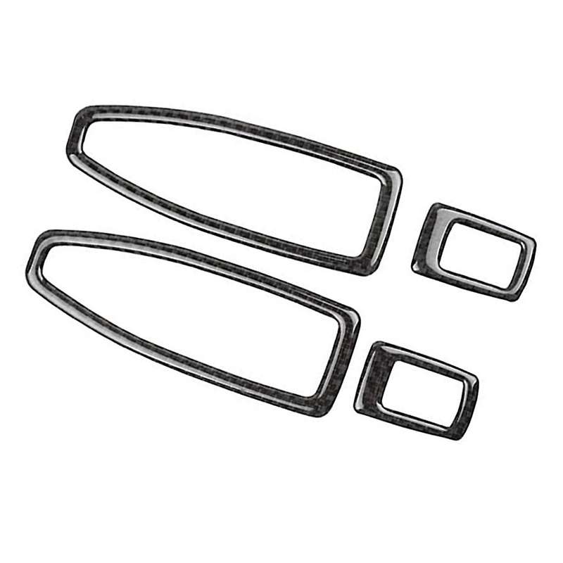 Carbon Fiber Door and Window Button Switch Frame Sticker Moulding, Door Key Frame Accessories, for F