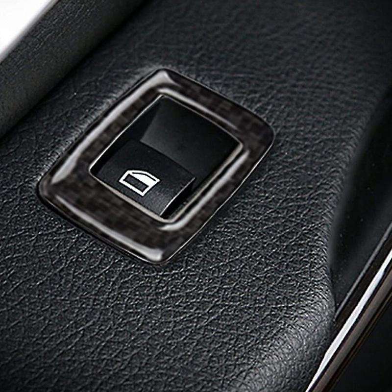 Carbon Fiber Door and Window Button Switch Frame Sticker Moulding, Door Key Frame Accessories, for F