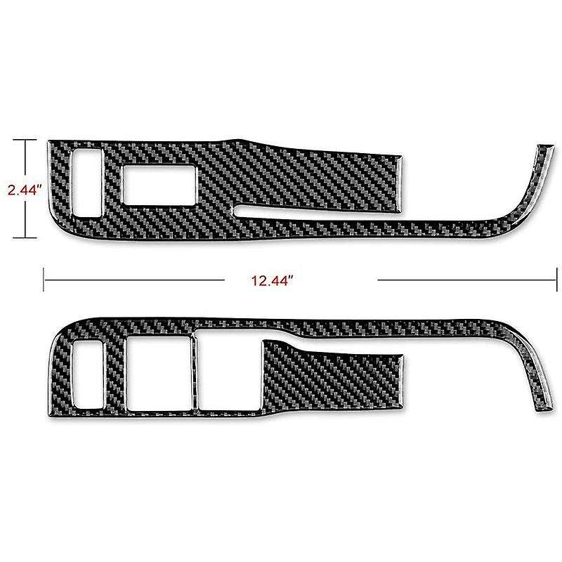 Carbon Fiber Door Window Control Switch Panel Sticker Trim Decal for 2013-2015 Accessories, Black