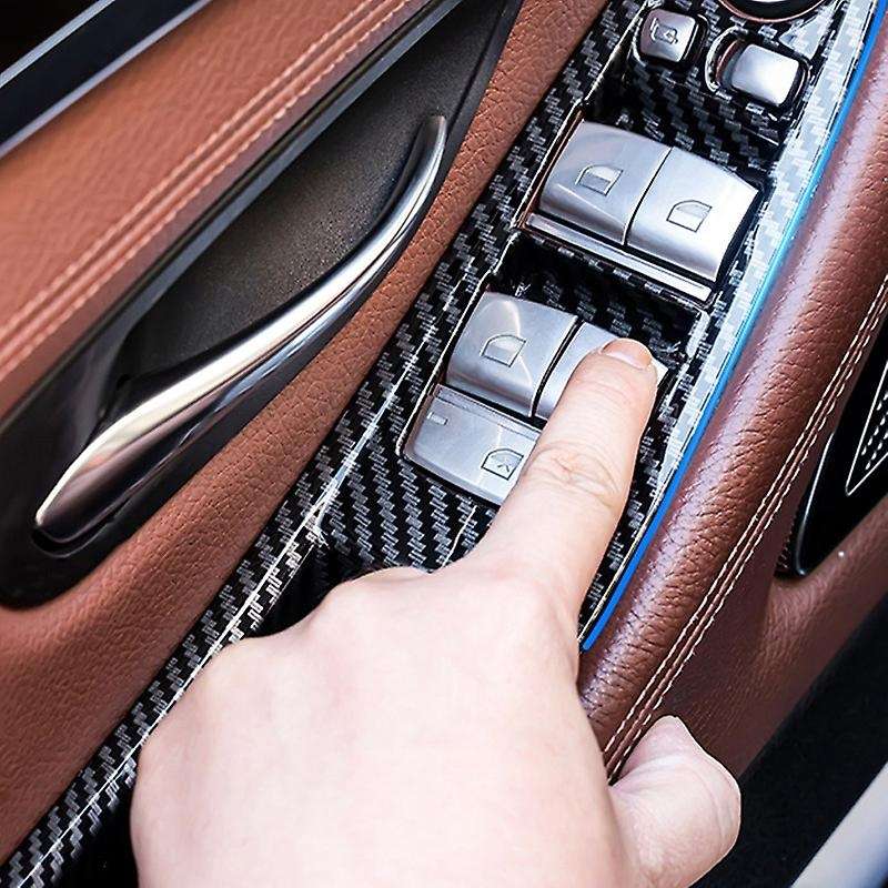Carbon Fiber Door Window Switch Control Panel Cover Trim for 5 Series F10 F11 F18 520I 523I 525I 528