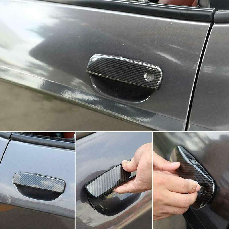Carbon Fiber Door Handle Trim Cover Accessories for 2012-2020