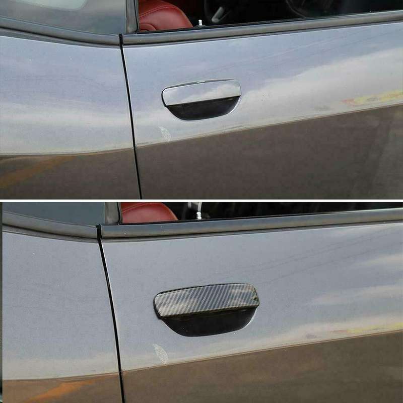 Carbon Fiber Door Handle Trim Cover Accessories for 2012-2020