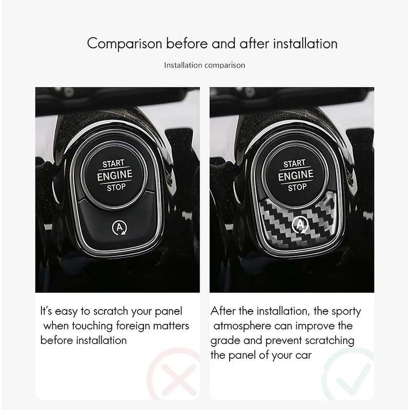 Carbon Fiber Engine Start Button Sticker for Class W177 X247 W247 CLA 2020