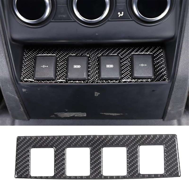Carbon Fiber for 110 130 2020-2024 Rear Charging Port Button Panel Cover Trim Interior Accessories