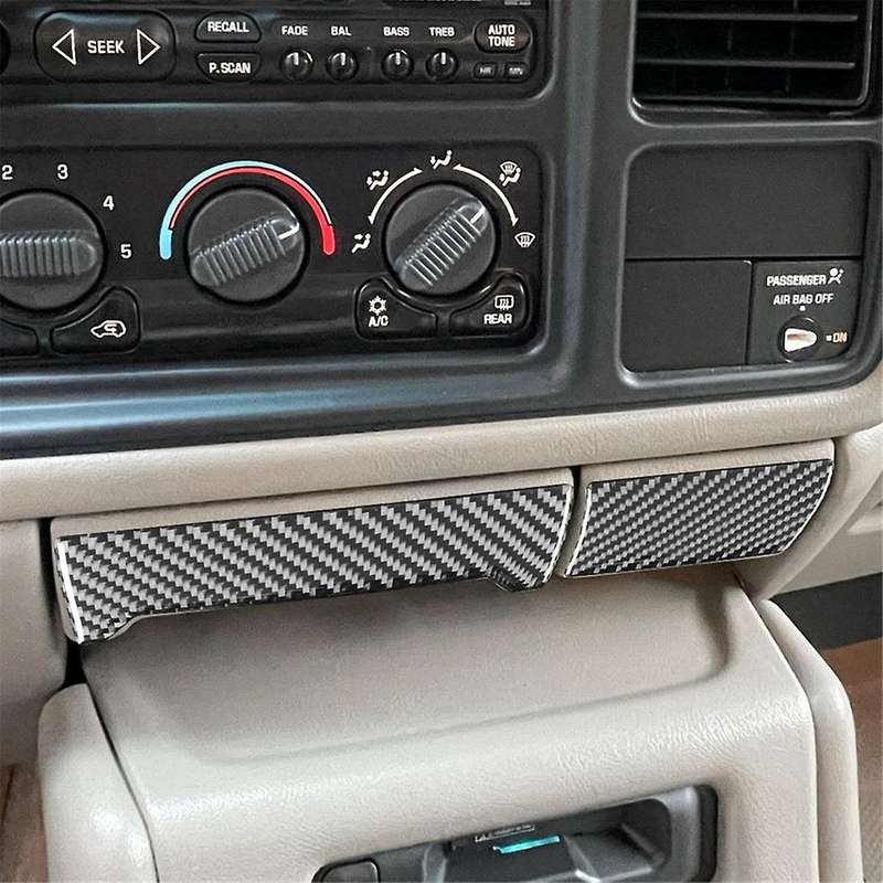 Carbon Fiber for 1500 1999-2002 Center Console Ashtray Trim Panel Cover Interior Accessories