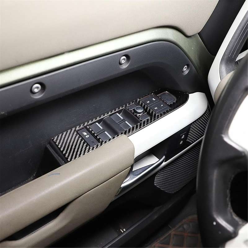 Carbon Fiber for 110 2020-2024 Door Window Lift Button Cover Trim Interior Accessories
