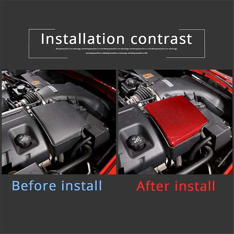 Carbon Fiber for 2005-2013 Engine Air Filter Heat Shield Cover Trim Interior Accessories, Red