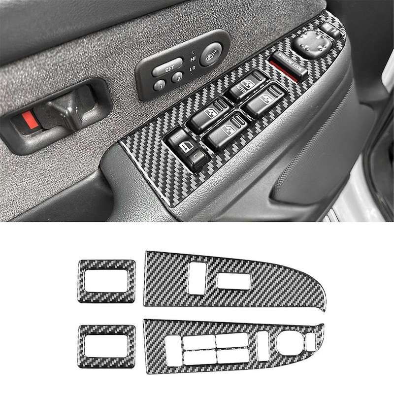 Carbon Fiber for 1500 1999-2002 Window Lift Switch Cover Trim Frame Interior Accessories
