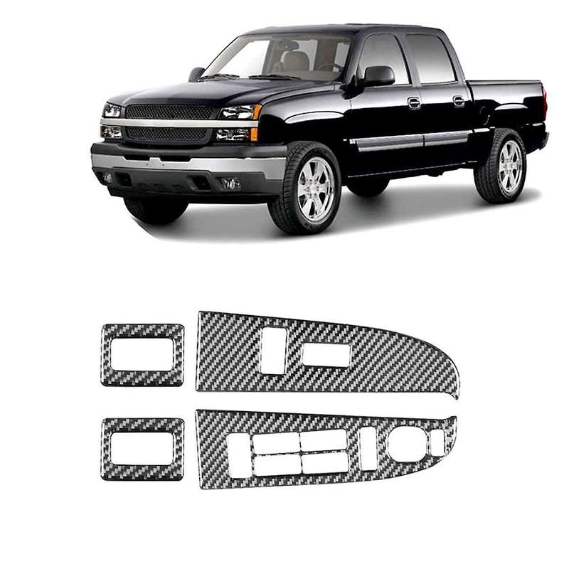 Carbon Fiber for 1500 1999-2002 Window Lift Switch Cover Trim Frame Interior Accessories
