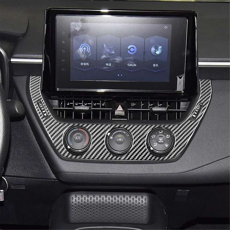 Carbon Fiber for 2019-2023 Center Control AC Vent Button Cover Trim Interior Accessories ,A