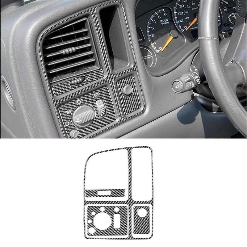 Carbon Fiber for 1500 1999-2002 Center Console Driver Side Air Outlet Vent Cover Trim Accessories ,B