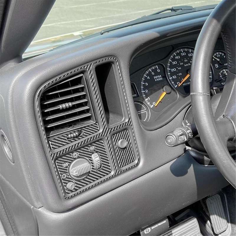Carbon Fiber for 1500 1999-2002 Center Console Driver Side Air Outlet Vent Cover Trim Accessories ,B
