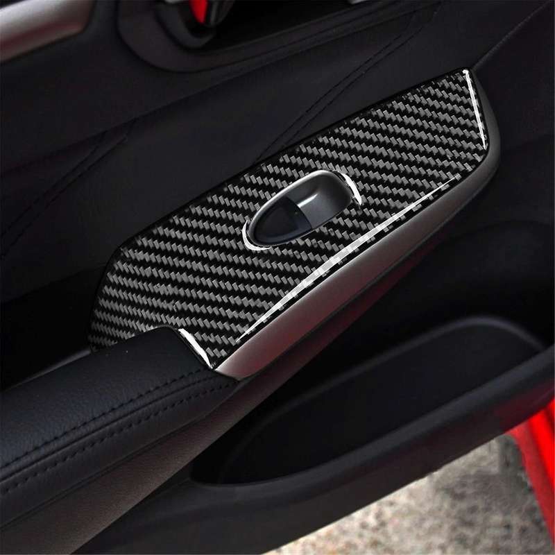 Carbon Fiber for 8th 2006-2011 Car Window Lift Switch Cover Sticker Trim Accessories ,RHD