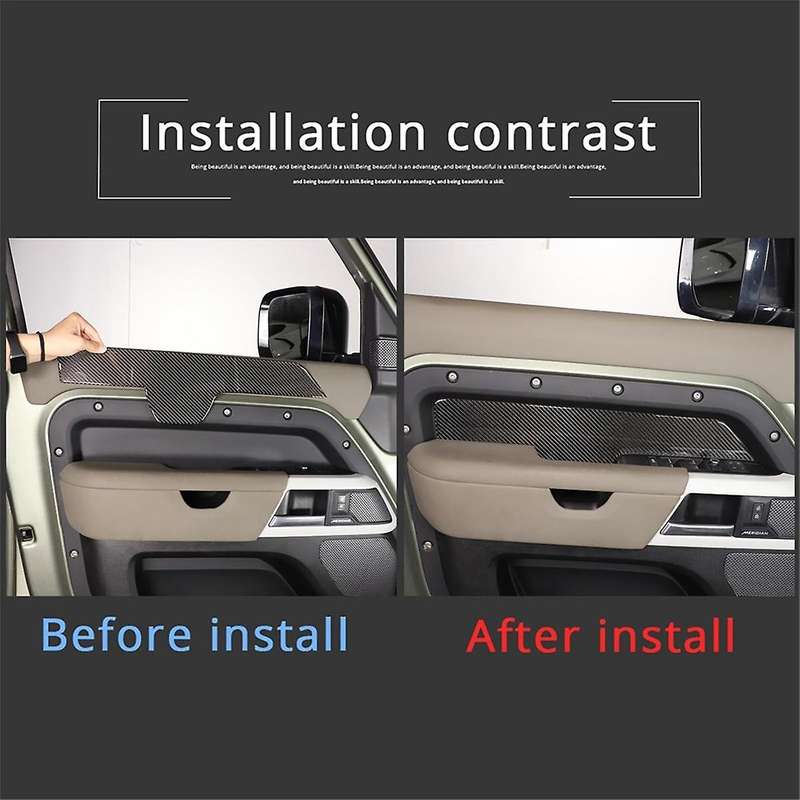 Carbon Fiber for 90 110 130 2020-2024 Front Door Inner Armrest Panel Cover Trim Interior Accessorie