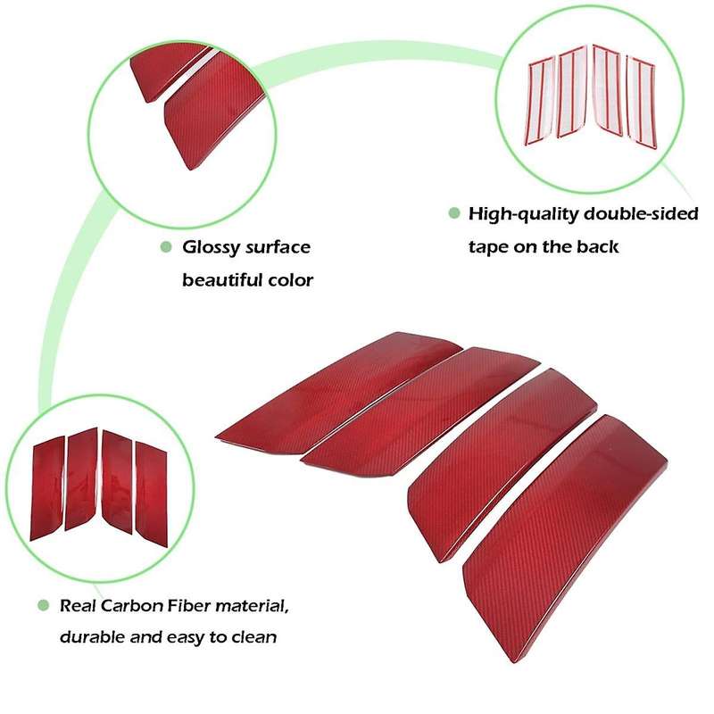 Carbon Fiber for C6 2005-2013 Car Sides Body Air Vent Outlet Cover Trim ,Red