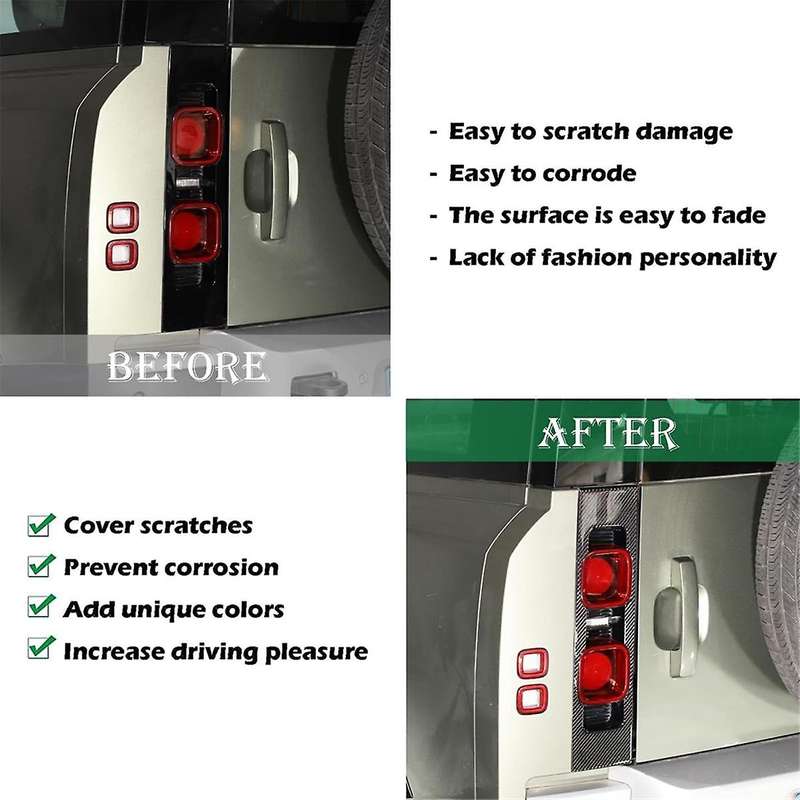 Carbon Fiber for 90 110 130 2020-2024 Rear Tail Light Panel Cover Trim Exterior Accessories