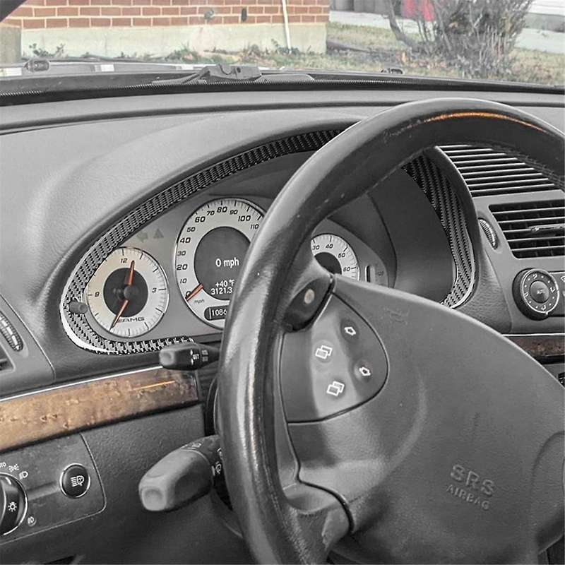 Carbon Fiber for E-Class W211 2003-2009 Dashboard Speedometer Cover Frame Trim Interior Accessories