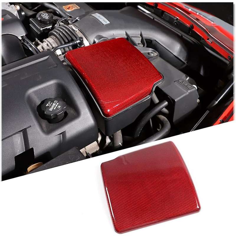 Carbon Fiber for C6 2005-2013 Engine Air Filter Heat Shield Cover Trim Interior Accessories, Red