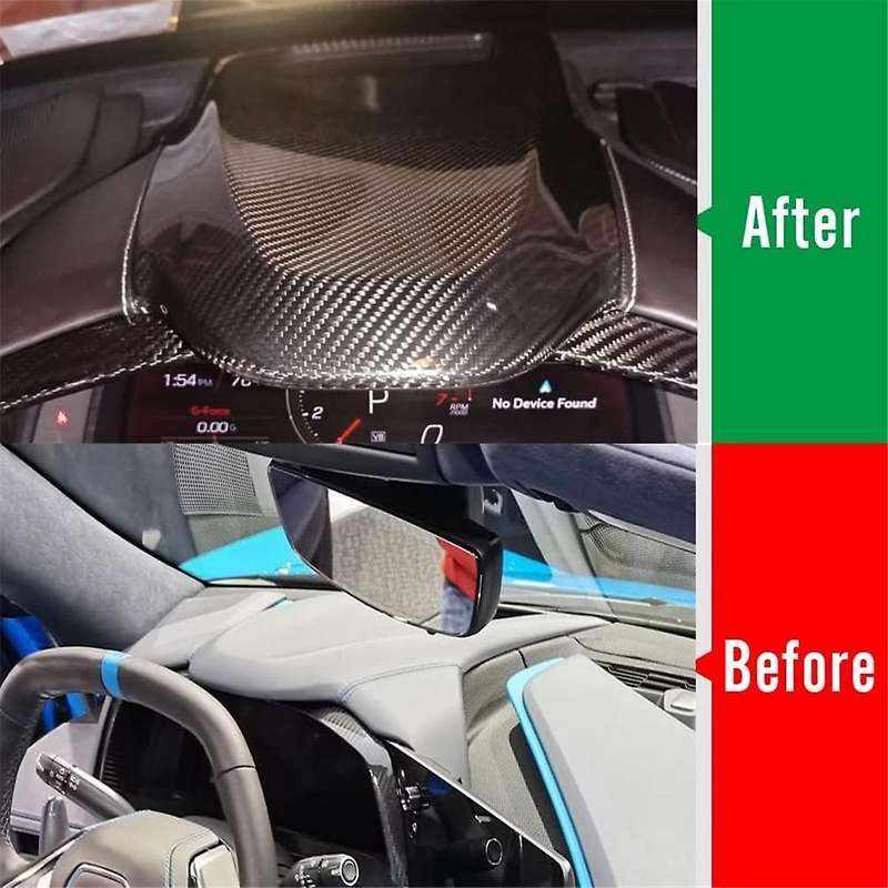 Carbon Fiber for C8 2020-2024 Upper Dashboard Instrument Panel Cover Trim Accessories (with HUD)