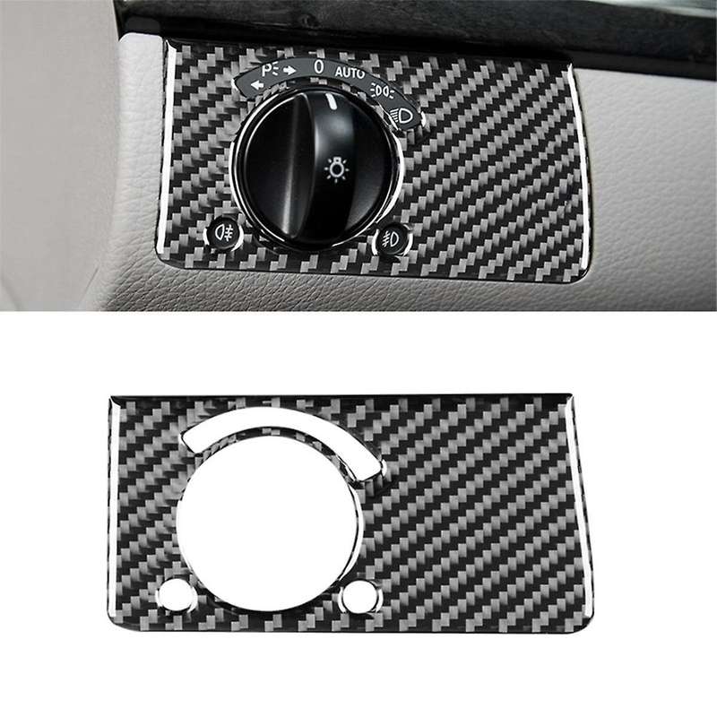 Carbon Fiber for E-Class W211 2003-2009 Headlight Switch Knob Cover Trim Interior Accessories ,B