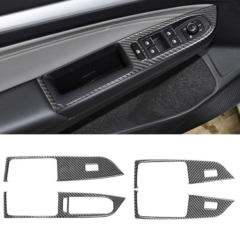 Carbon Fiber for Golf 8 MK8 2021 Car Accessories Window Lift Switch Button Sticker Cover Trim