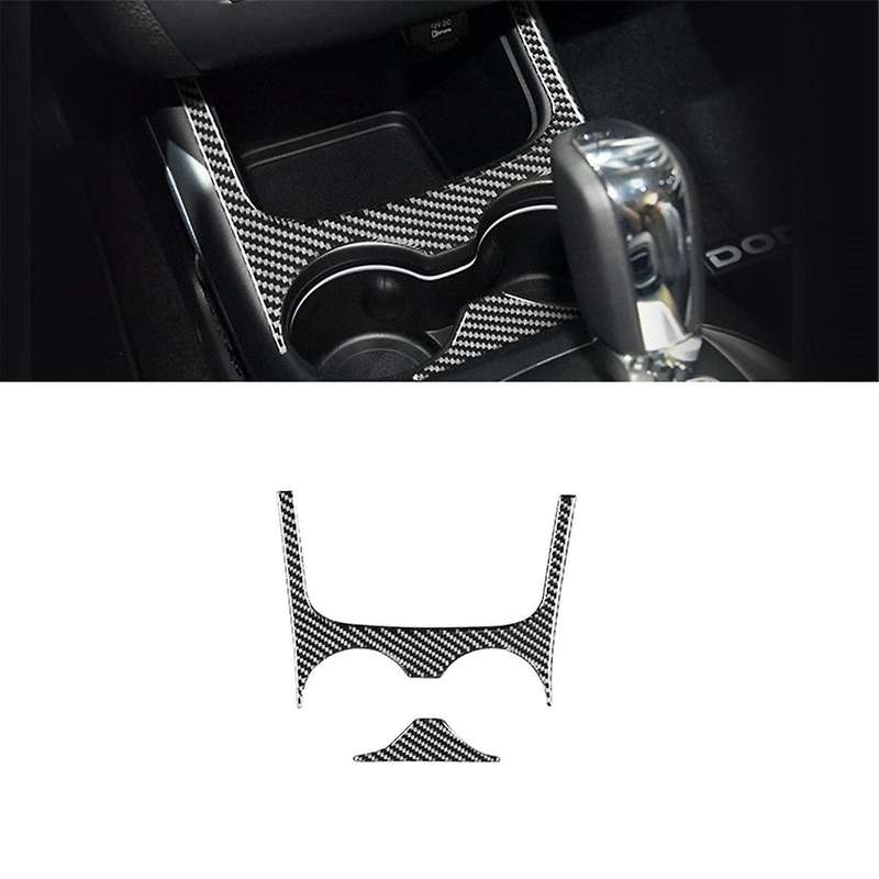 Carbon Fiber for Journey 2011-2017 Center Console Water Cup Holder Trim Frame Cover Interior Access