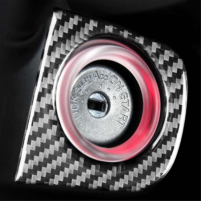 Carbon Fiber for Legacy 2010-2014 Engine Ignition Keyhole Panel Cover Trim Decal Interior Accessorie