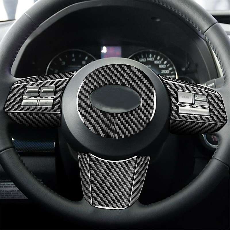 Carbon Fiber for Legacy 2010-2014 Steering Wheel Button Panel Cover Trim Decal Accessories LHD,A