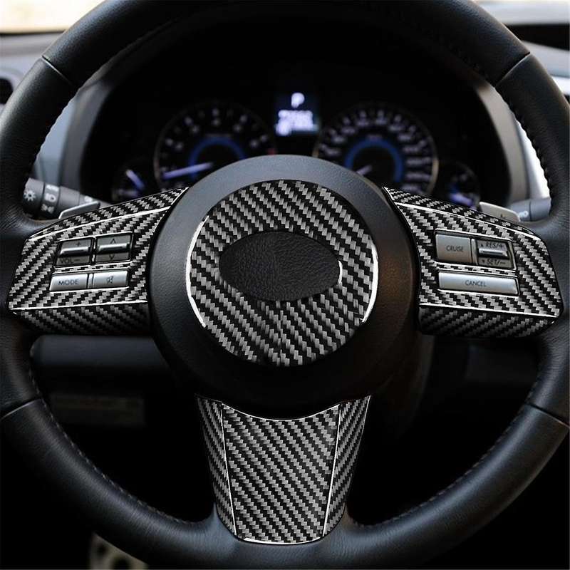 Carbon Fiber for Legacy 2010-2014 Steering Wheel Button Panel Cover Trim Decal Accessories LHD,A