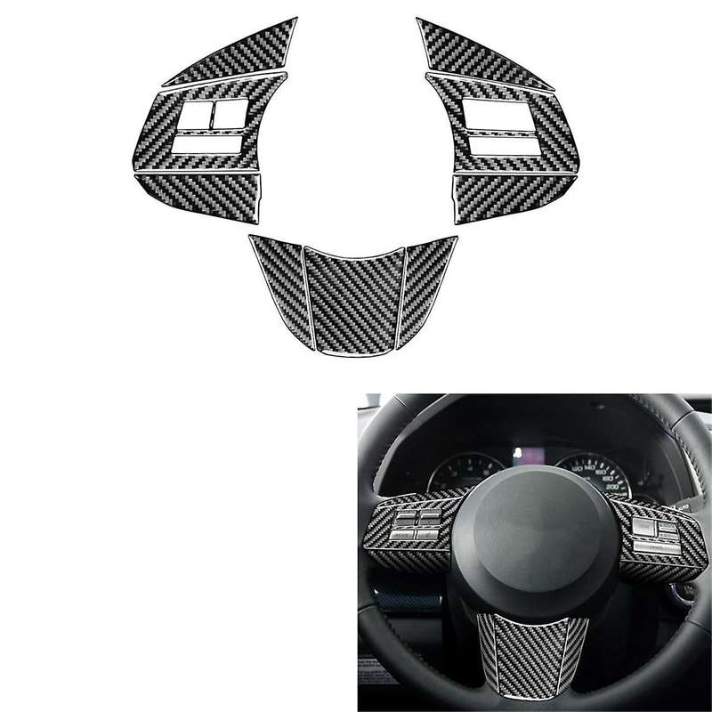 Carbon Fiber for Legacy 2010-2014 Steering Wheel Button Panel Cover Trim Decal Accessories LHD,A