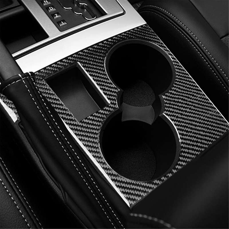 Carbon Fiber for Liberty 2008-2012 Center Console Cup Holder Cover Trim Sticker Interior Accessorie