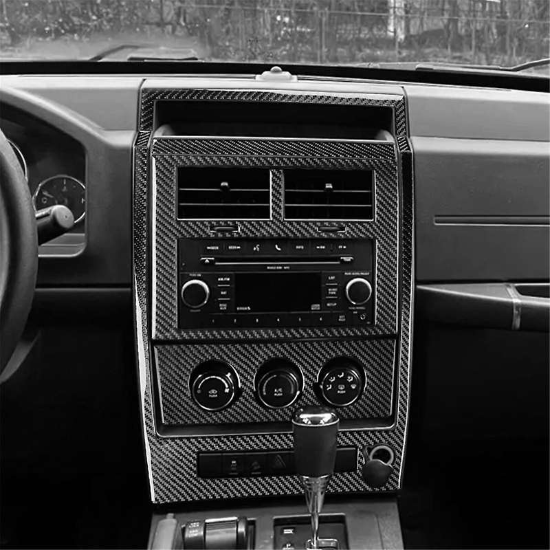 Carbon Fiber for Liberty 2008-2012 Car Center Console Panel Kit Trim Cover Decoration Sticker Interi