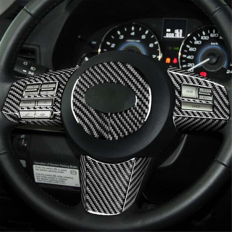 Carbon Fiber for Legacy 2010-2014 Steering Wheel Button Panel Cover Trim Decal Accessories LHD,B