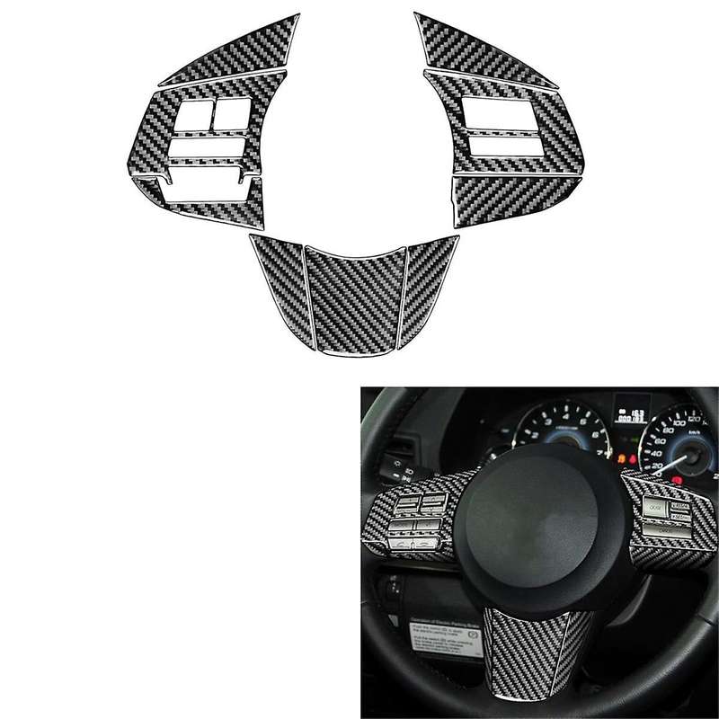 Carbon Fiber for Legacy 2010-2014 Steering Wheel Button Panel Cover Trim Decal Accessories LHD,B