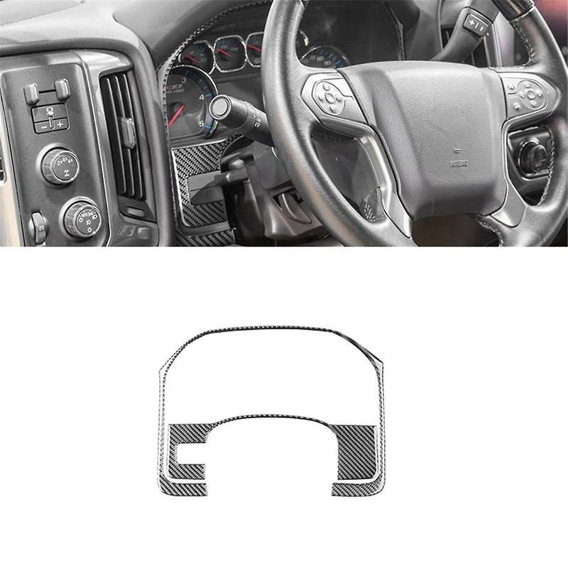 Carbon Fiber for Sirrra 1500 14-18 LHD Dashboard Speedometer Panel Cover Trim Interior Accessories
