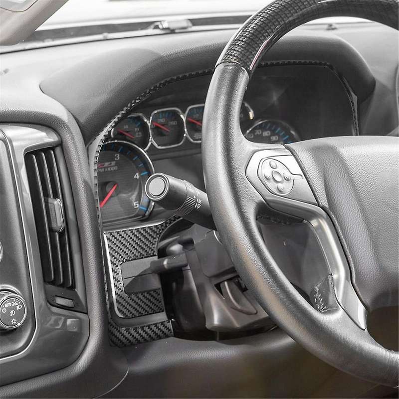 Carbon Fiber for Sirrra 1500 14-18 LHD Dashboard Speedometer Panel Cover Trim Interior Accessories