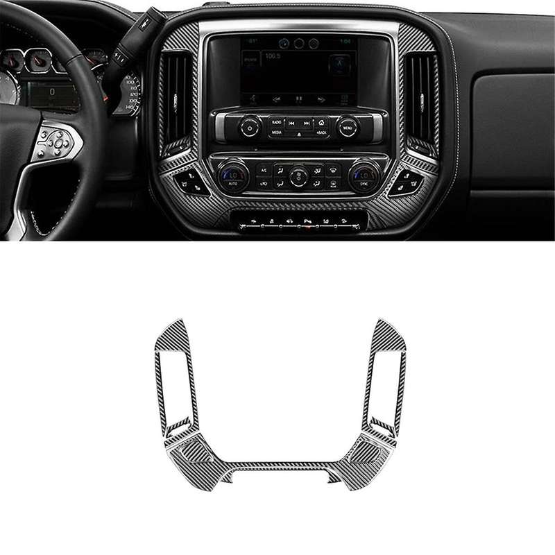 Carbon Fiber for Sirrra 1500 2014-2018 Center Console Air Vent Cover Trim Interior Accessories