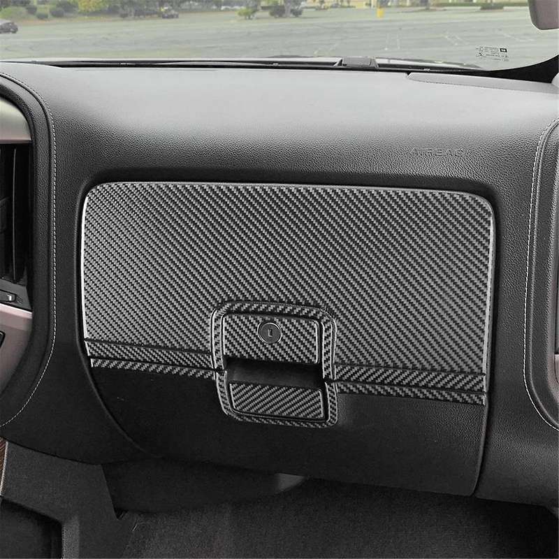 Carbon Fiber for Sirrra 1500 2014-2018 Co-Pilot Glove Storage Box Cover Trim Interior Accessories
