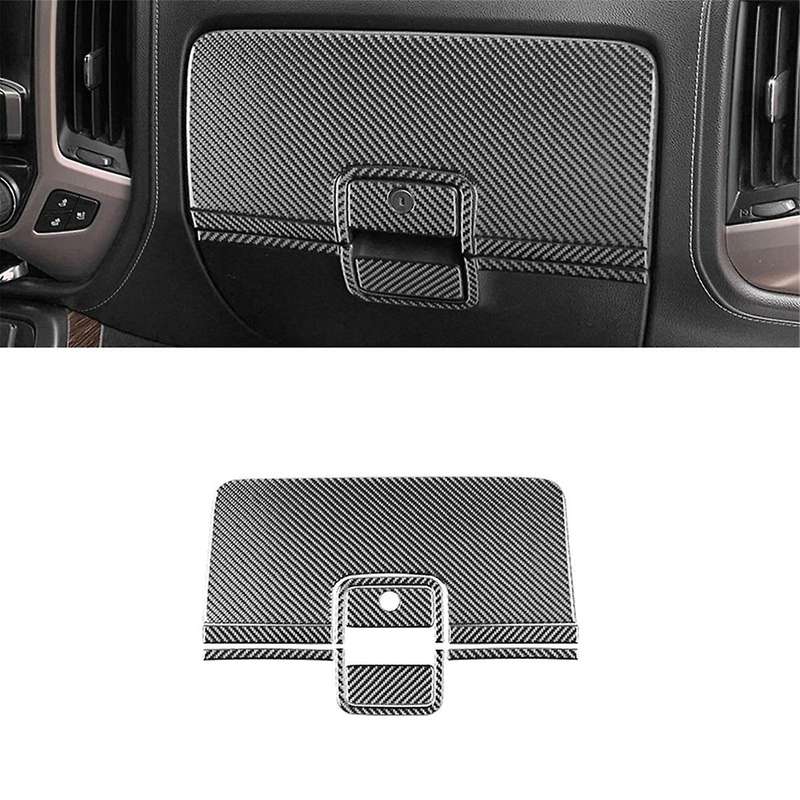 Carbon Fiber for Sirrra 1500 2014-2018 Co-Pilot Glove Storage Box Cover Trim Interior Accessories