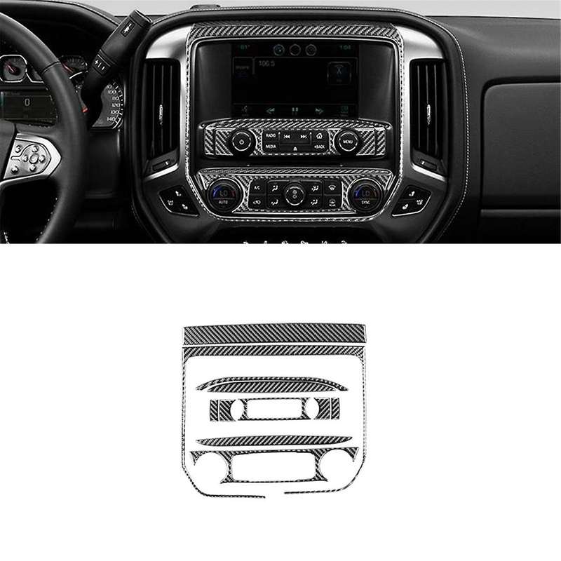 Carbon Fiber for Sirrra 1500 2014-2018 LHD Center Console AC Panel Cover Trim Interior Accessories