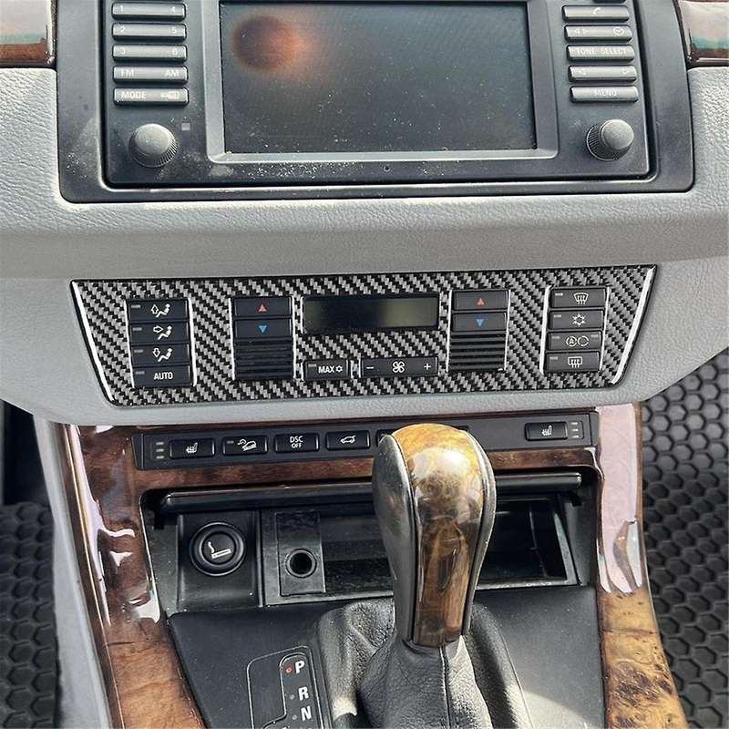 Carbon Fiber for X5 E53 2000-2006 Central Control Air Conditioner Adjustment Button Trim Interior Ac