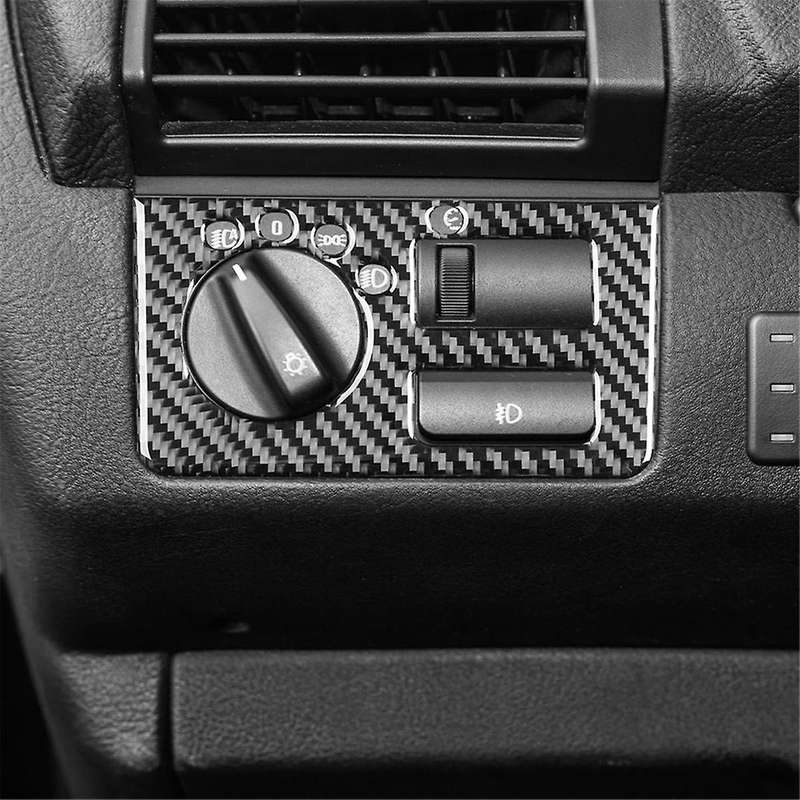 Carbon Fiber for X5 E53 2000-2006 LHD Car Headlight Switch Panel Cover Trim Interior Accessories