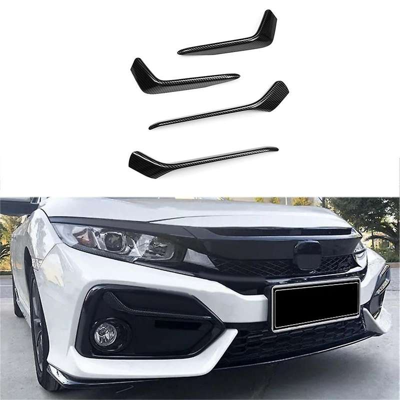 Carbon Fiber Front & Rear Fog Light Trims for Hatchback 2020 2021