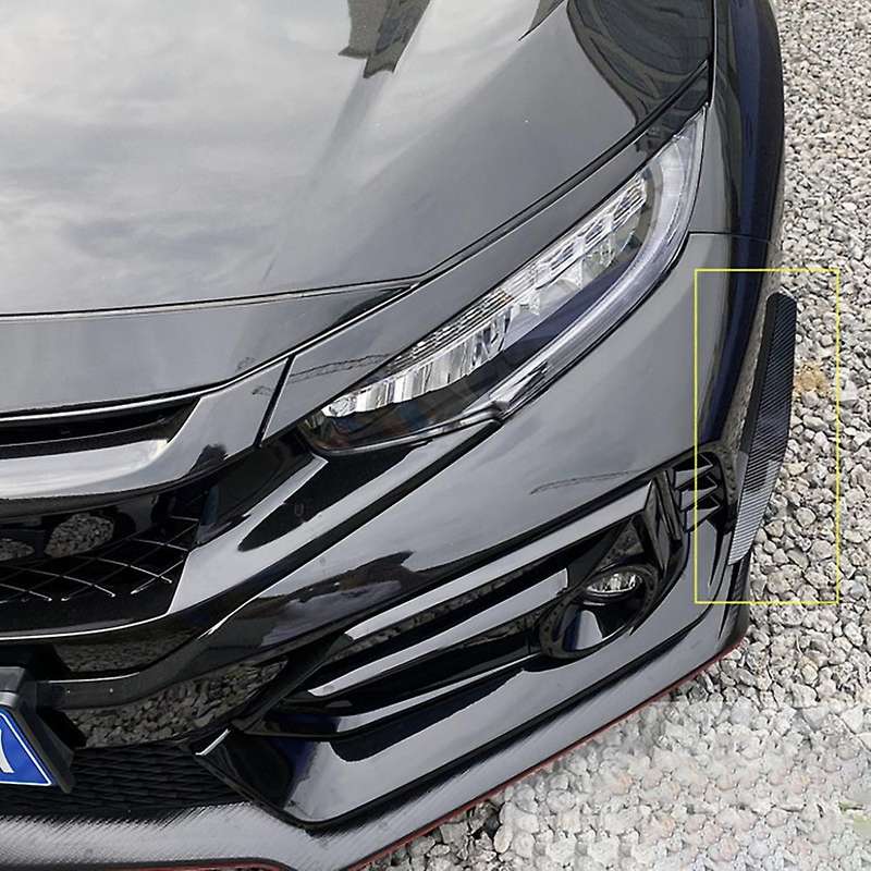 Carbon Fiber Front Bumper Lip Splitter Fin Air Knife Auto Body Kit Car Spoiler for FK8 Si Type-R 201